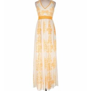 Flying Tomato Yellow Floral Maxi Dress